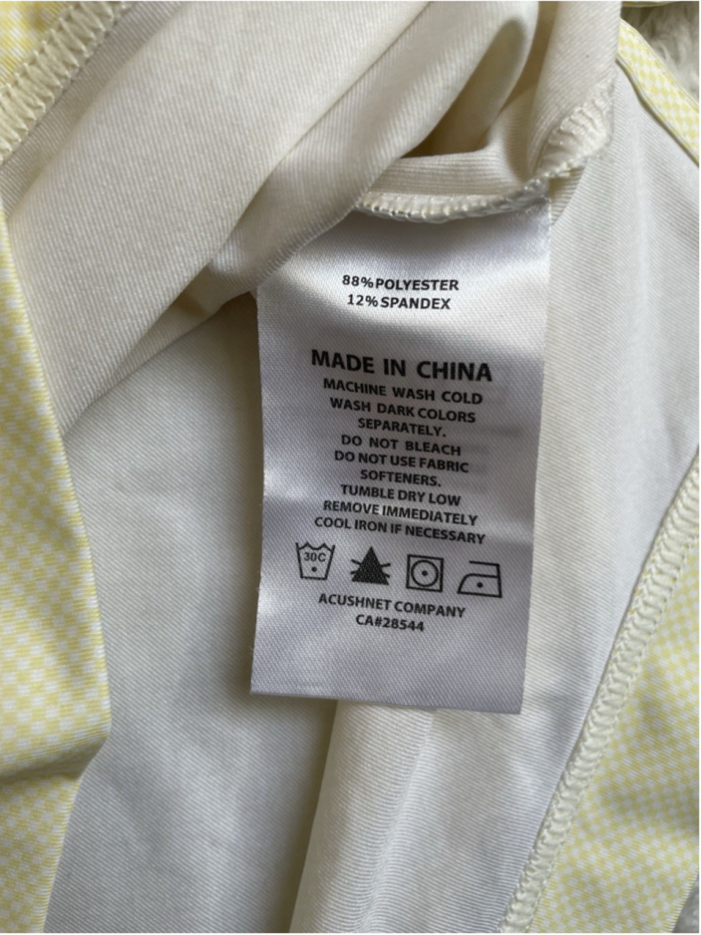 FootJoy Golf Performance Polo Shirt Mens XL Lemon Micro Pattern - Picture 8 of 10